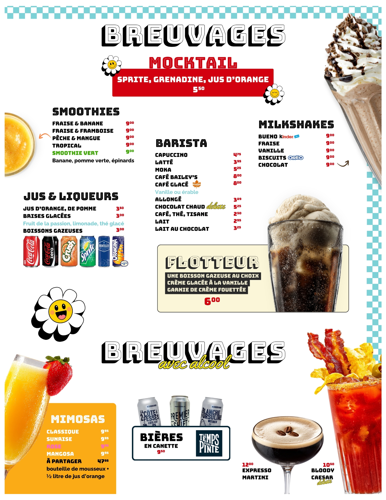 Menu boisson Binerie Chik