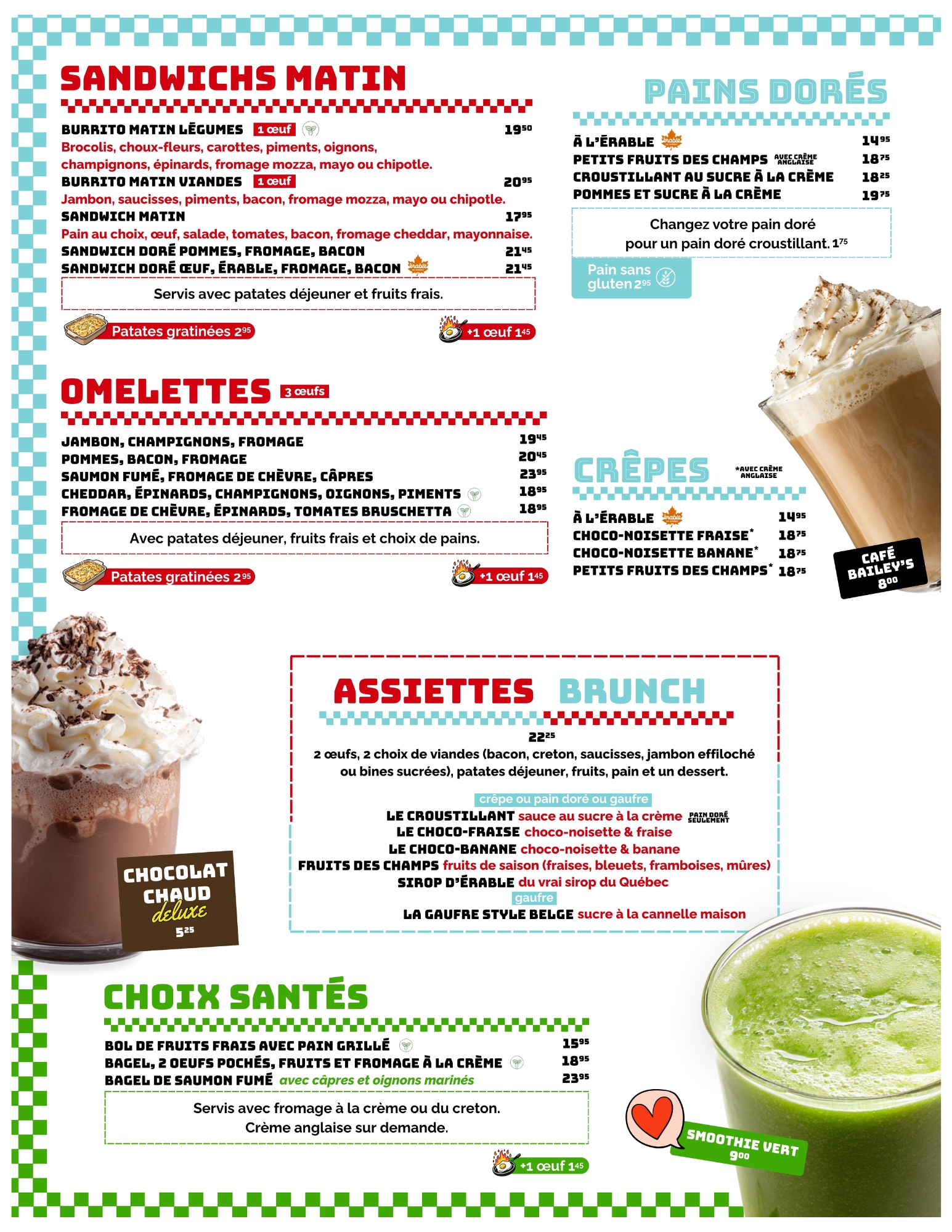 Menu déjeuner