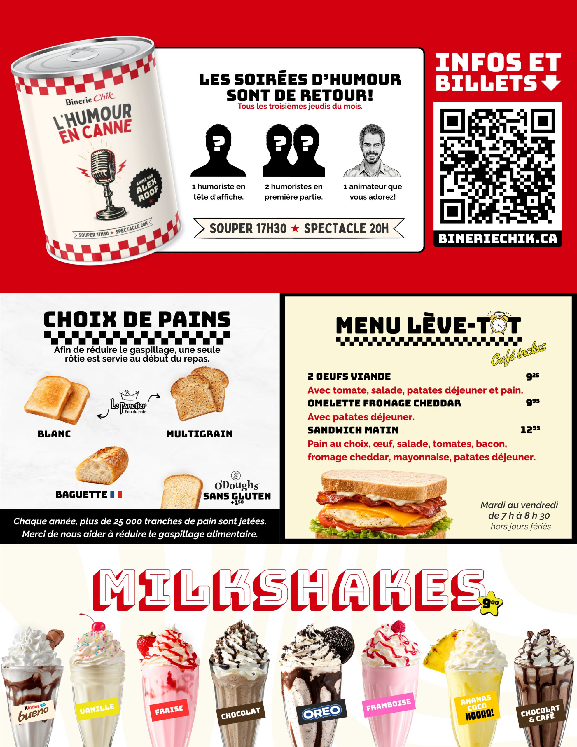 Menu déjeuner