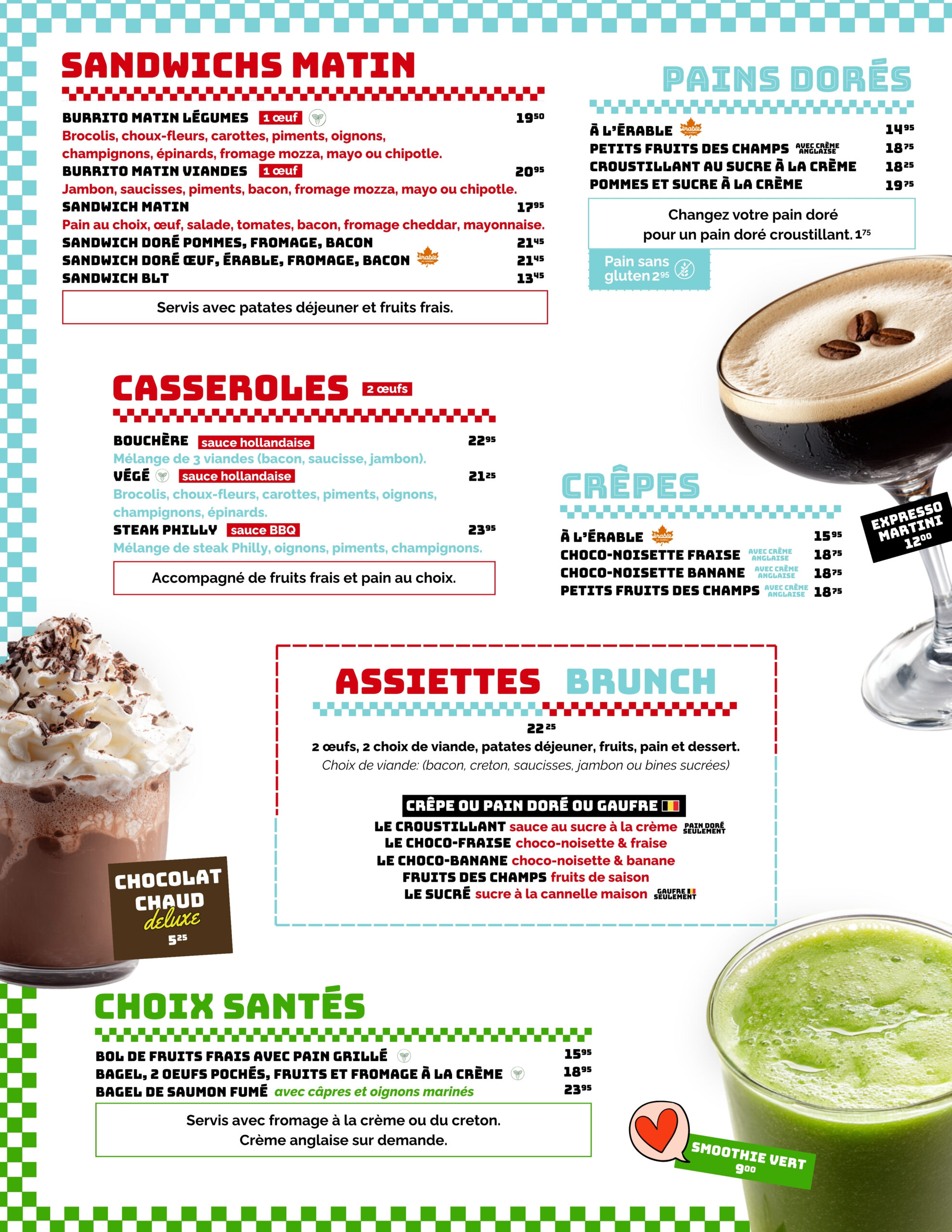 Menu déjeuner