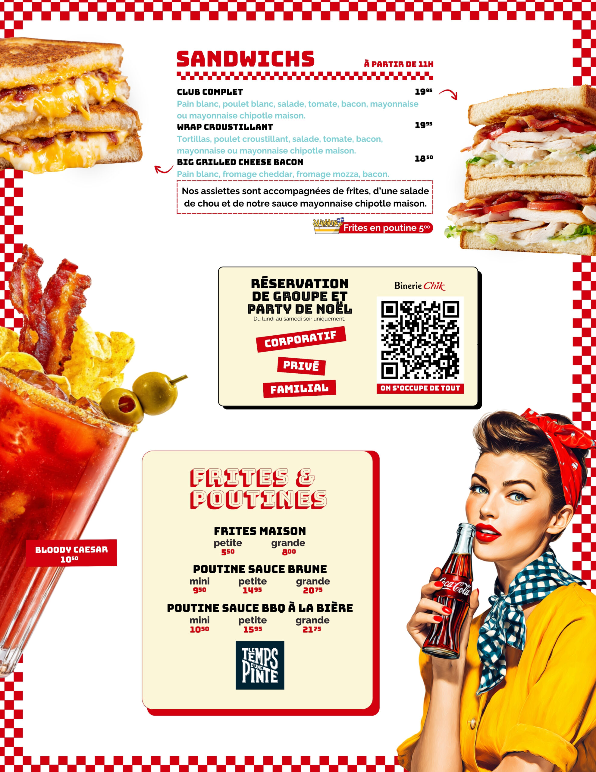 Menu boisson Binerie Chik
